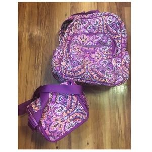 Vera Bradley book bag and matching lunch box.